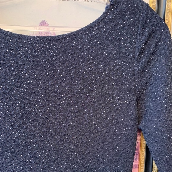 Windsor Navy Drape Back Stretch Metallic Mini Dress - Picture 6 of 8